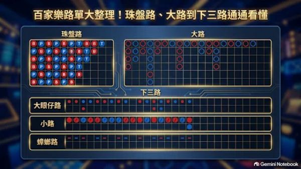 百家樂路單示意圖